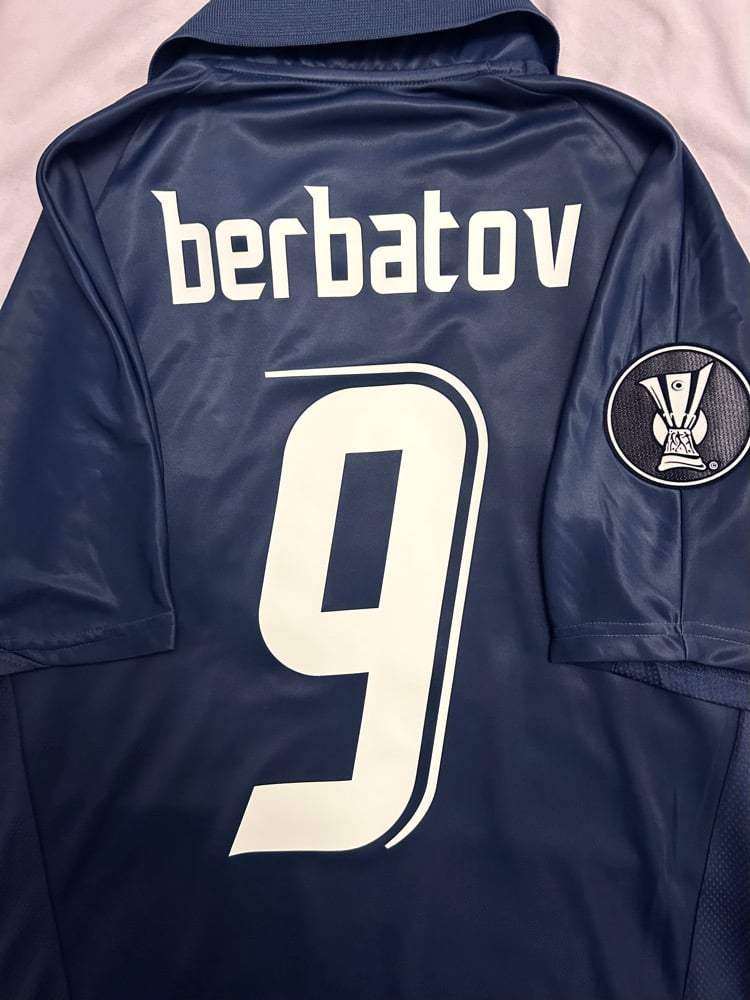 Image of Tottenham Hotspur “BERBATOV 9” 2007/08 Away Shirt + UEFA patch  (M)