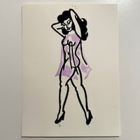 Image 2 of Lady Linocut Prints