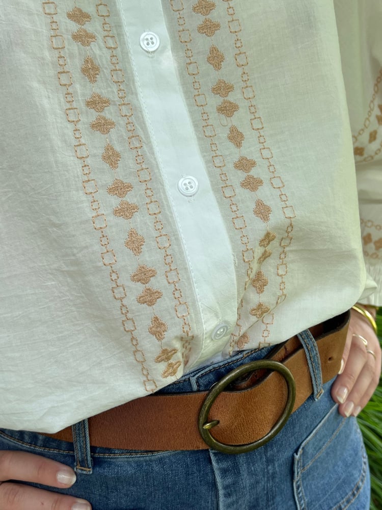 Image of Blouse Bohème "LARA" Ivoire Brodé T1 - T2 -T3