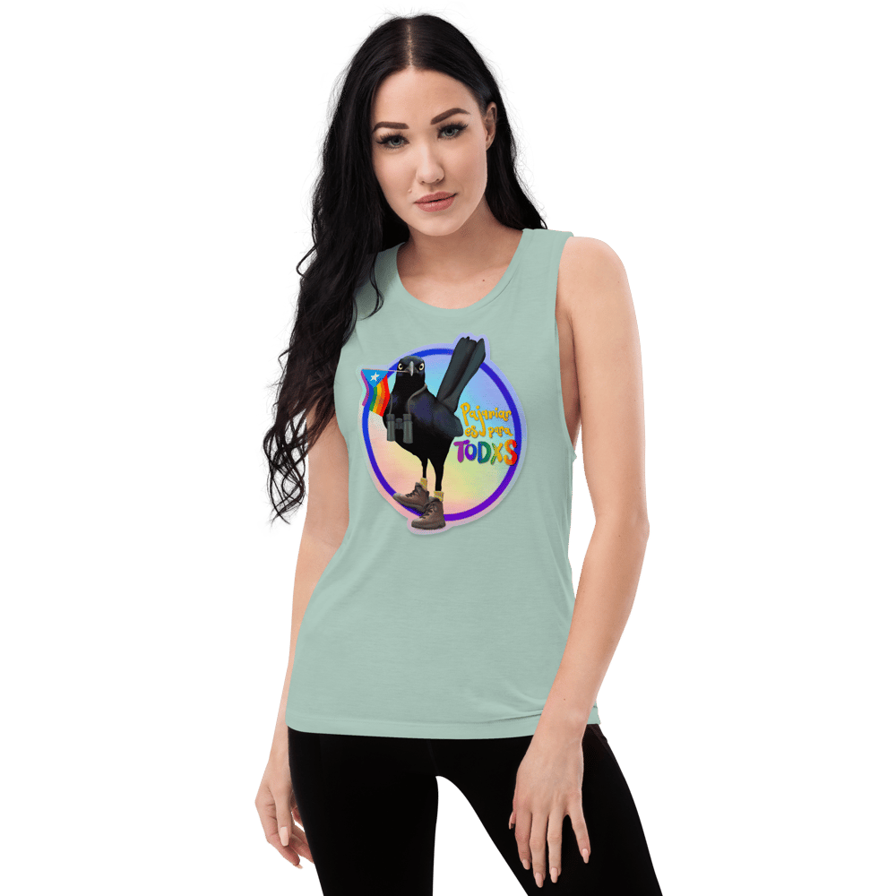 Birding is for Everyone 🏳️‍🌈 Pajariar es para Todxs | Fem’ Muscle Tank Top