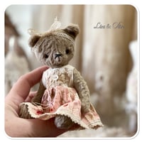 Image 9 of Handmade teddy bear wearing a pretty floral dress.