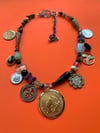 Stone and Coin Necklace