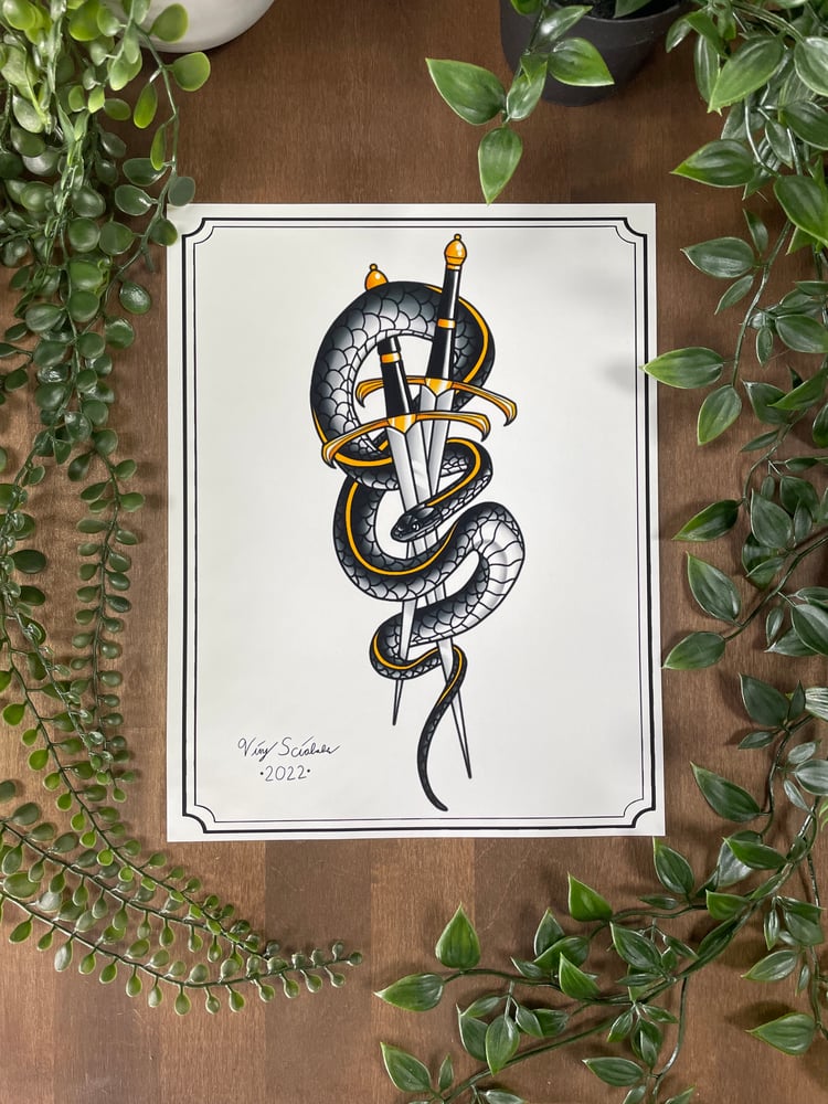 Image of Snake & Daggers 8.5x11in PRINT