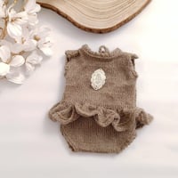 Image 1 of Newborn girls knitted bodysuit - Millie  | brown