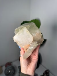 Image 1 of XL SELF STANDING GREEN SUGAR APOPHYLITE WITH STILBITE B