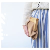 Image 2 of Tan Leather & Timber Clutch