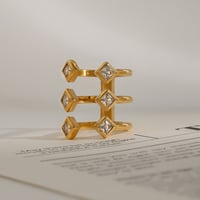 Image 4 of Stacked Solitaire Cuff Ring