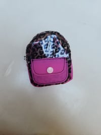 Image 5 of Leopard mini backpack keychain orange pink