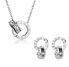 Crystal Roman Numerals Necklace & Earrings Set
