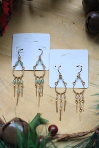 Image 1 of Mini Brass + Crystal Chandelier Earrings