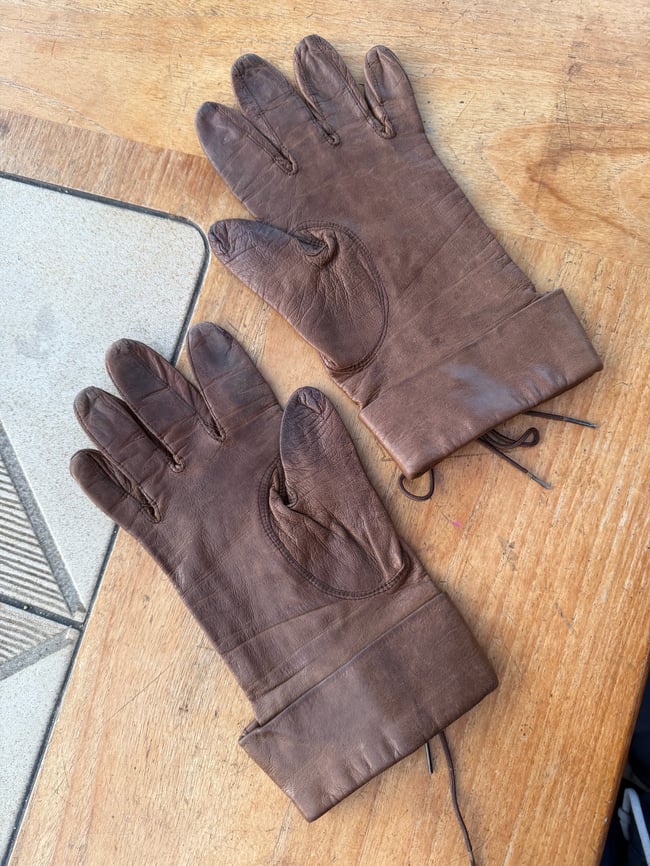 70s Yves Saint Laurent leather lace up corset gloves 