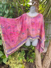 Image 1 of Poncho Woodstock Top -free size pink mix