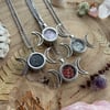Triple Moon Crystal Filled Necklace
