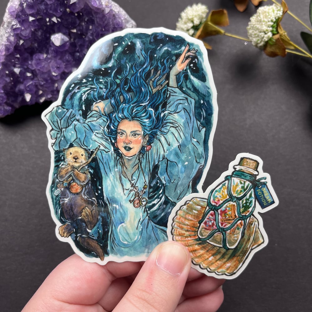 Otter Witch Sticker Duo