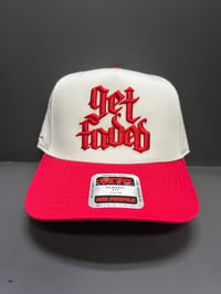 Image 1 of Get Faded straight razor Red & white Hat 