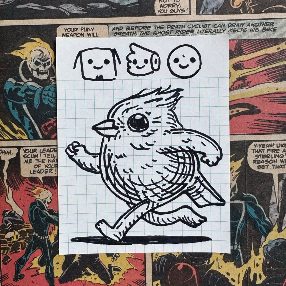 Image of Fat Bird Sharpie Sketch #208