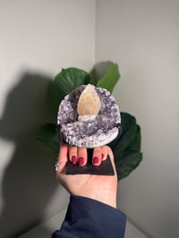 Image 1 of AMETHYST X CALCITE ON STAND -URUGUAY-