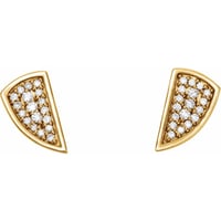 Image 3 of Natural Diamond Pavé Slice Studs 