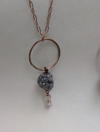 Image 5 of Your Choice! Handspun Drop Bead Necklace w/Semi Precious Stone Bead