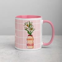 Image 3 of Yakult and flower illstruations Mug with Color Inside