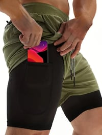 Pantalones cortos con licra color verde
