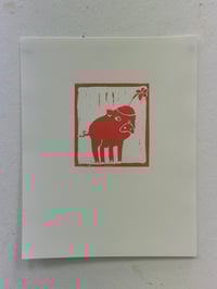 Image 1 of Piglet Linocut print