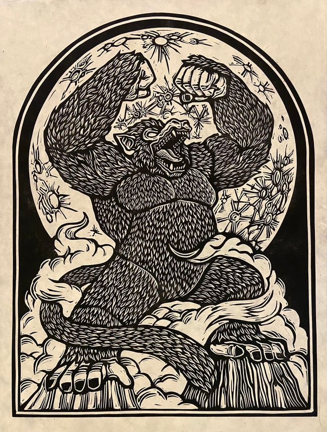 Oozaru Block Print