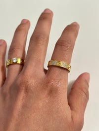 Image 5 of 5mm Gold Luv Ring With 3 Row Stones