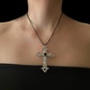 goth cross cord necklace 