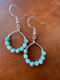 Image 1 of AMAZARA — Amazonite Swing Hoop Earrings
