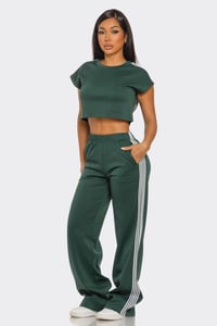 Side Striped Pants Set