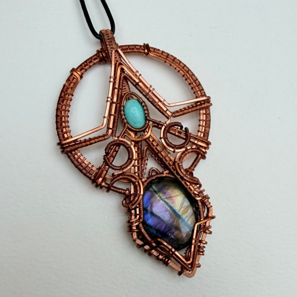 Image of Purple Labradorite & Amazonite Pendant