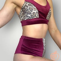 Image 3 of Leopard Velvet Set - available in Black & Wine