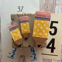 Image 4 of “Yellow Pencil" Quilted Planner Clip OR Clothes Pin Clip