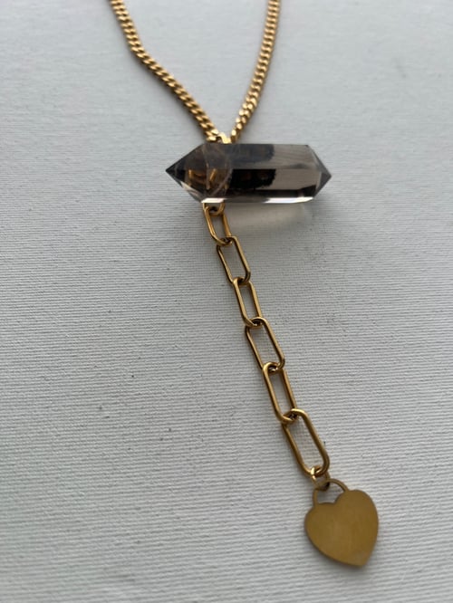Image of DARA • Smokey Quartz Drop Necklace