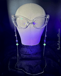 Image 4 of Eclectic Witch (Removable Charms) Custard Uranium Glass Eyeglass Chain