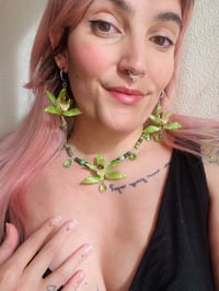Image 4 of 💚Glow in the Dark Cymbidium Earrings💚