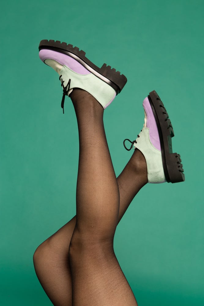 Image of Zapato Creeper de Ante lila y menta