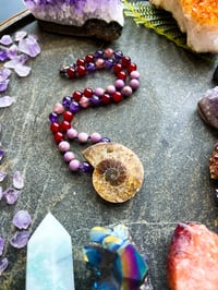 Image 3 of ✿ AMMONITE + RED JADE Choker ✿