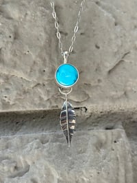 Image 1 of Turquoise + Leaf Necklace