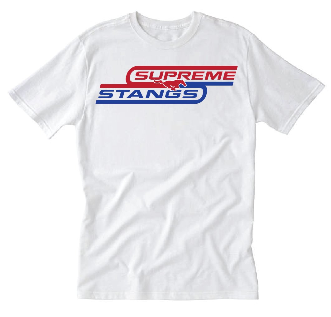 Supreme t shirt white best sale and red