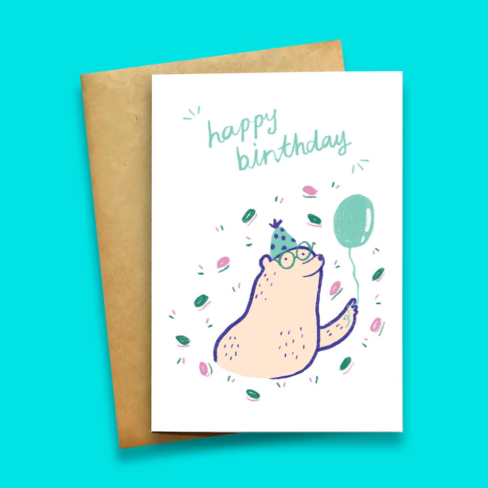 Image of Bear birthday card