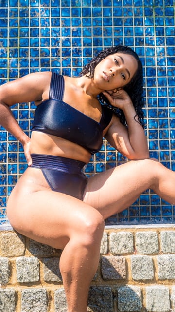 Image of Two Piece Bandage Swim Suit