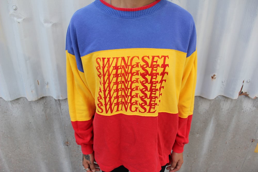 Image of Triple Color Striped Sweatshirt