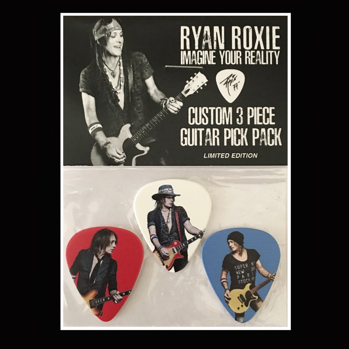 Image of Ryan Roxie - Imagine Your Reality 3 Piece Guitar Pick Pack