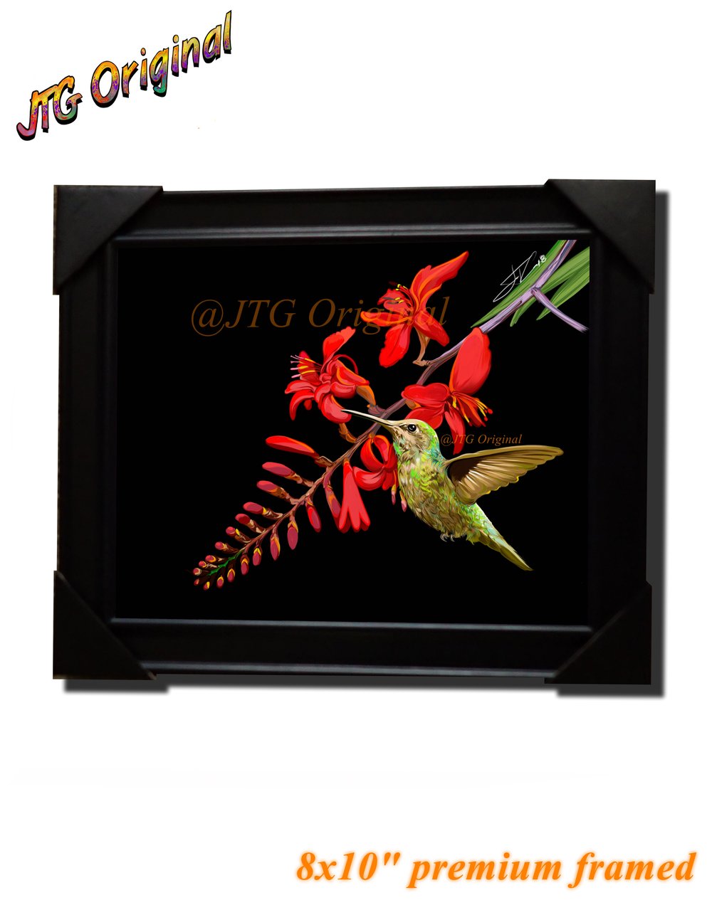 "Hummingbird Garden" Nature series framed artwork