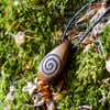 Ancient bog yew spiral amulet (PE1266)