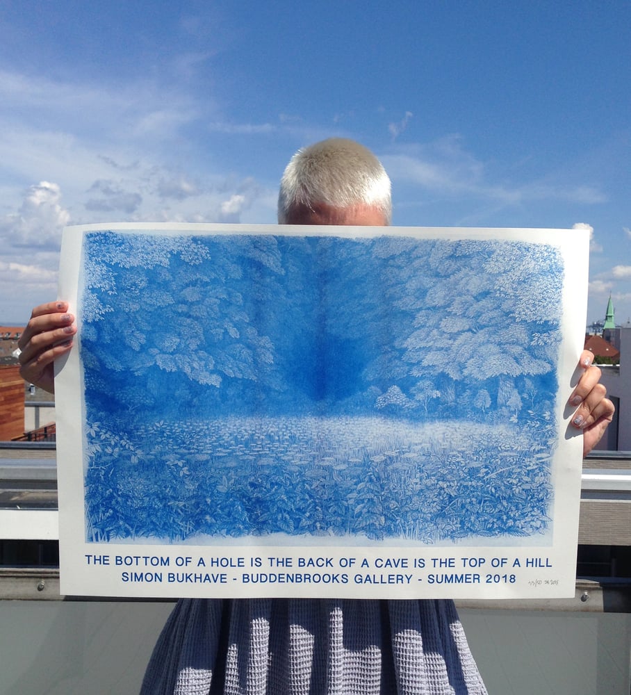 Image of Risograph art print - The Bottom of a Hole is the Back of a Cave is the Top of a Hill - Poster 2