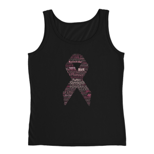 Image of Pink Ribbon Breast Cancer Tank in Black, Grey, or White 