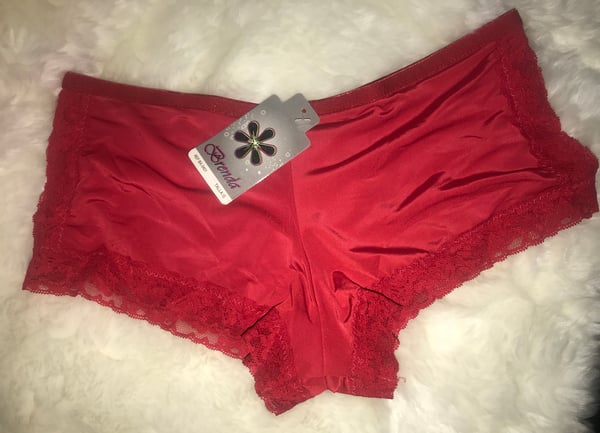 Image of Red Silk Lace Panties